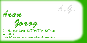 aron gorog business card